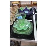 GREEN DEPRESSION GLASS COLL