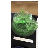 COLL OF GREEN DEPRESSION GLASS