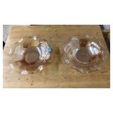PAIR OF CARNIVAL GLASS BOWLS, AMBER