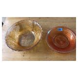 PAIR OF CARNIVAL GLASS BOWLS