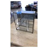 BRASS & GLASS MIRRORED BACK DISPLAY CABINET