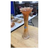 MERIGOLD DEPRESSION GLASS VASE, 14IN