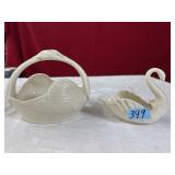 2 LENOX SWAN BOWLS