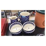 BOLESLAWIEC POLISH POTTERY STAR SET