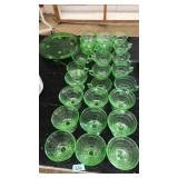 GREEN DEPRESSION GLASS LOT