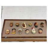 BOSSON CHALKWARE MOUNTED FIGURALS (12) ON FRAME