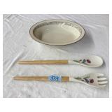 LENOX BOWL & LENOX SALAD TONGS