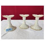 3 LENOX CANDLESTICK HOLDERS