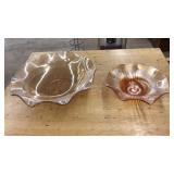 PAIR OF DEPRESSION GLASS SERVING BOWLS