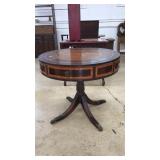 LEATHER ENALYED PARLOR TABLE
