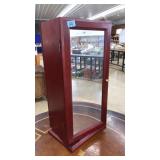 REVOLVING MIRRORED DOOR JEWELRY CABINET