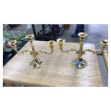 PAIR OF BRASS CANDLEABRAS