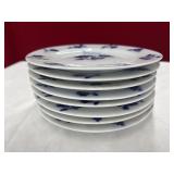 FLOW BLUE WILLIAMS-SONOMA 8 DESERT PLATES