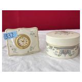 LENOX DESK CLOCK& ROYAL DOULTON TRINKET BOX