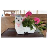 LAMB PLANTER WITH IVY & PINK GERANIUMS