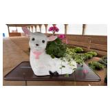 LAMB PLANTER WITH IVY & PINK GERANIUMS