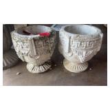 PAIR OF VINTAGE CONCRETE PLANTERS