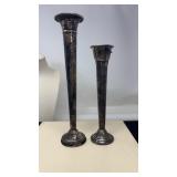 PAIR OF STERLING GRADUATED CANDLESTICK HOLDERS