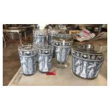 VNTG. SET OF JEANNETTE GLASS HELLENIC GLASSWARE