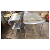 MID CENTURY DINING TABLE & TEA CART W FORMICA TOP