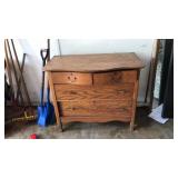 ANTQ. OAK FOUR DRAWER DRESSER