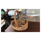 WICKER BASKET W/ WOOD CLOTHES PINS
