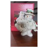 LENOX SNOWY GREETINGS SNOWMAN, IN BOX