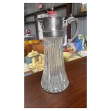 VNTG. SILVERPLATED & GLASS WATER PITCHER