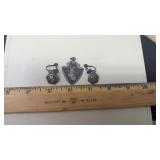 STERLING PENDANT & 2 SCREWBACK EARRINGS