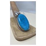 GREAT CLEAR TURQUOISE & STERLING PENDANT