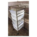 ROLLING PLASTIC STORAGE, 6 DRAWERS