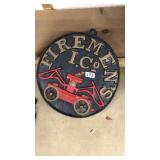 FIREMEN'S I CO CAST IRON PLAQUE 13'