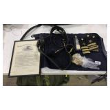 WWII US NAVY OFFICER SWORD BELT, W/SHOULDER BOARDS