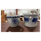 2 ELDPETH SIGNED SALT GLAZED CROCKS