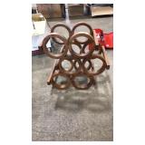 MID CENTURY WOOD WINE RACK
