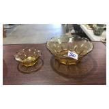 AMBER GLASS BOWLS