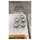 SILVER RIMMED GLASSWARE SET