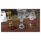 OIL LAMP & 2 TEA LIGHT HOLDERS