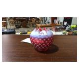 FENTON CRANBERRY COIN DOT ROSE BOWL
