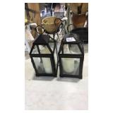 PAIR OF LUMINARIES W CANDLES