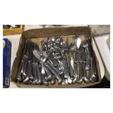 BOX LOT OF STAINLESS STEEL FLATWARE