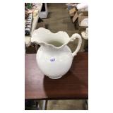 12" WHITE STONEWARE PITCHER