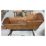 WOOD CARVED ANTIQUE BASSINET