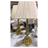 PAIR OF BRASS TABLE LAMPS
