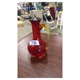 VINTAGE RED AMBERINA KANAWHA PITCHER