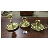ASST BRASS CANDLESTICK HOLDERS