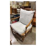 RUSH SEAT ARM CHAIR W/ CUSHIONS
