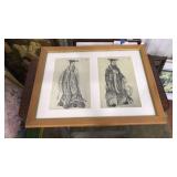 2 PANEL FRAMED CHINESE ETCHING