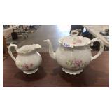 PORCELAIN TEA POT & PITCHER