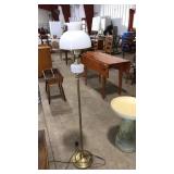 BRASS & MILK GLASS FLOOR LAMP